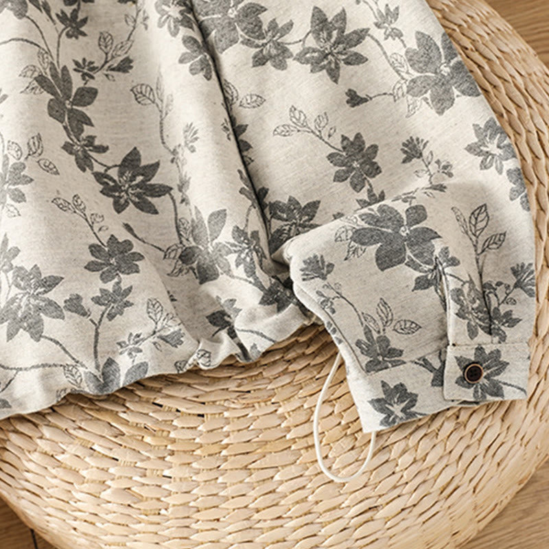 Camicia casual da donna in poliestere a maniche lunghe con motivo stampato Buddha Stones - image 5