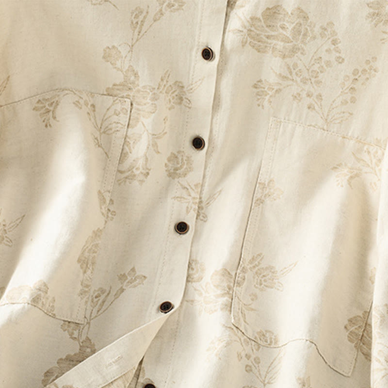 Camicia casual da donna in poliestere a maniche lunghe con motivo stampato Buddha Stones - image 14