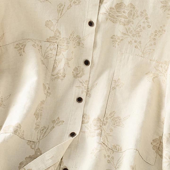 Camicia casual da donna in poliestere a maniche lunghe con motivo stampato Buddha Stones - image 14