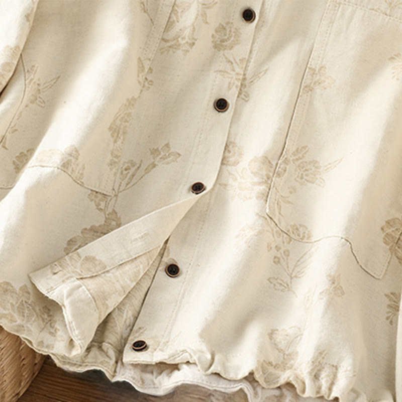 Camicia casual da donna in poliestere a maniche lunghe con motivo stampato Buddha Stones - image 16