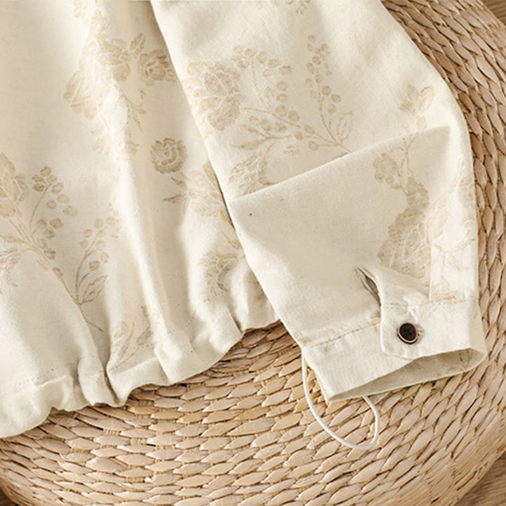 Camicia casual da donna in poliestere a maniche lunghe con motivo stampato Buddha Stones - image 20