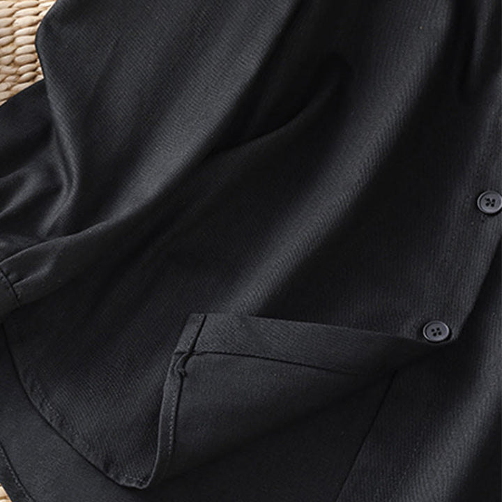 Buddha Stones Camicia casual da donna in cotone con maniche lunghe e collo alto e tasche - image 17