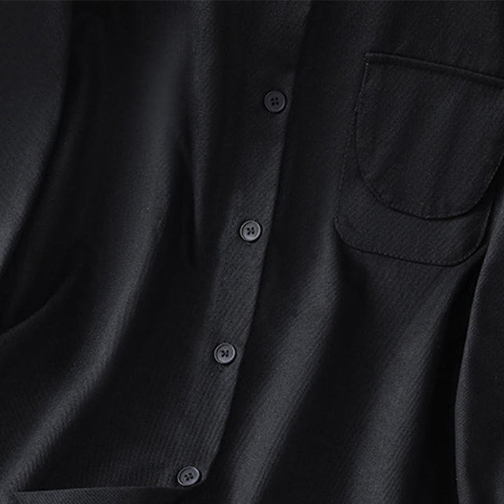 Buddha Stones Camicia casual da donna in cotone con maniche lunghe e collo alto e tasche - image 13