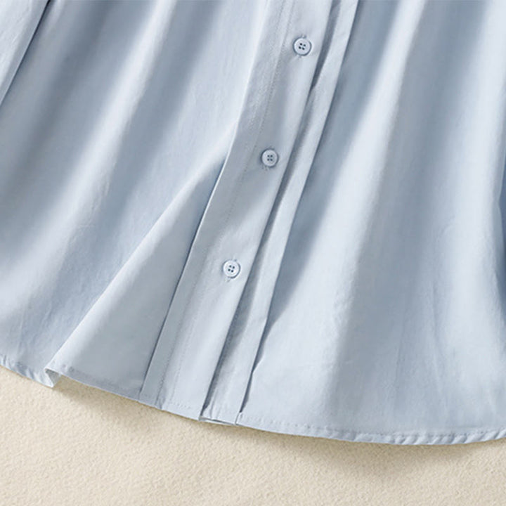 Buddha Stones Camicia casual da donna in cotone con revers in pizzo e maniche lunghe - image 5