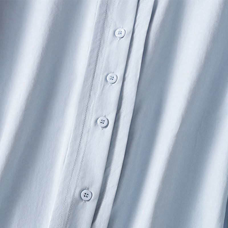 Buddha Stones Camicia casual da donna in cotone con revers in pizzo e maniche lunghe - image 6