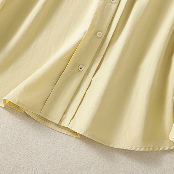 Buddha Stones Camicia casual da donna in cotone con revers in pizzo e maniche lunghe - image 16