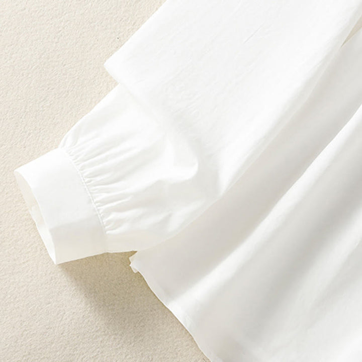 Buddha Stones Camicia casual da donna in cotone con revers in pizzo e maniche lunghe - image 24