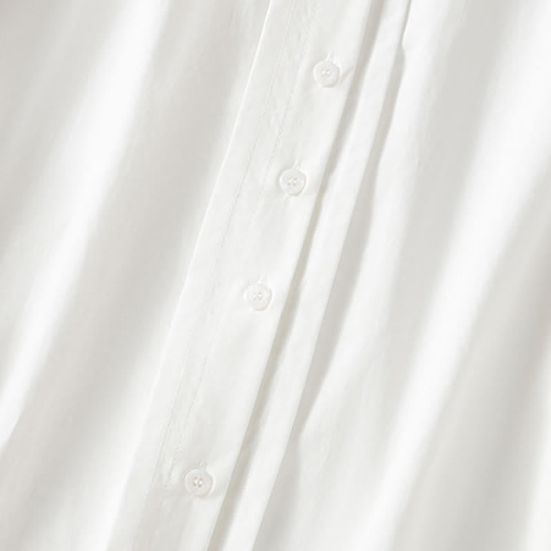 Buddha Stones Camicia casual da donna in cotone con revers in pizzo e maniche lunghe - image 22