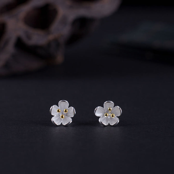 Buddha Stones in argento sterling 925 con stami dorati  - Stami dorati (perni in argento sterling 925) - image 0