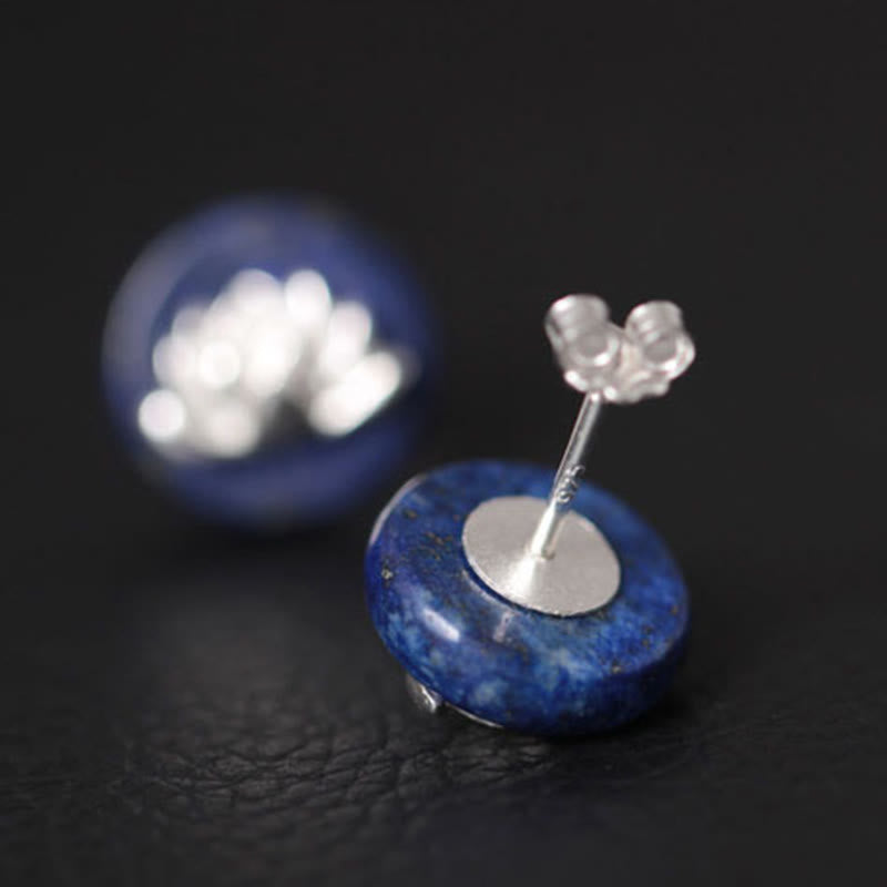 Orecchini con motivo a loto in argento sterling 925 con Buddha Stones e lazurite, illuminazione  - image 2
