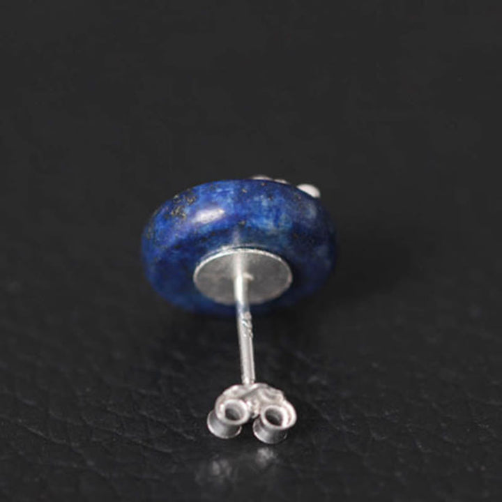 Orecchini con motivo a loto in argento sterling 925 con Buddha Stones e lazurite, illuminazione  - image 10