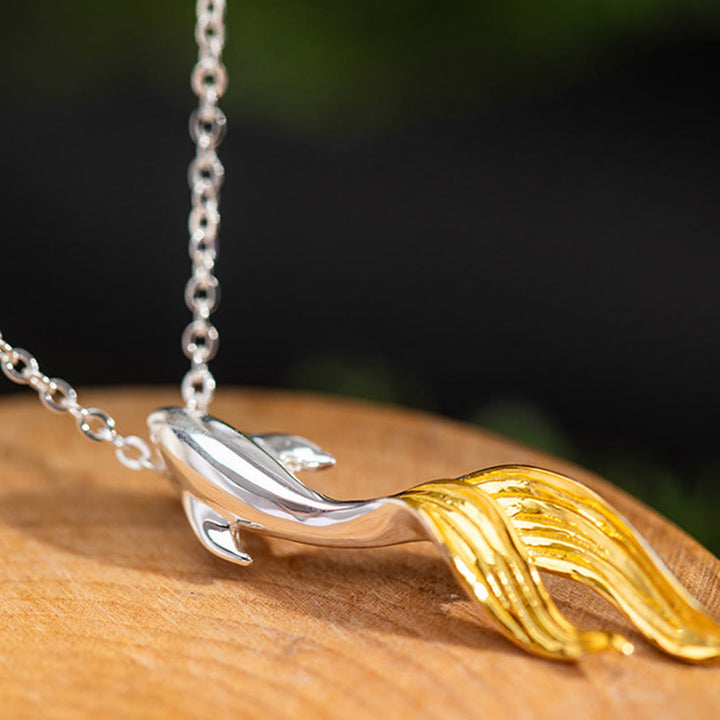 Collana con ciondolo portafortuna a forma di pesce koi dorato in argento sterling 925 Buddha Stones - image 7