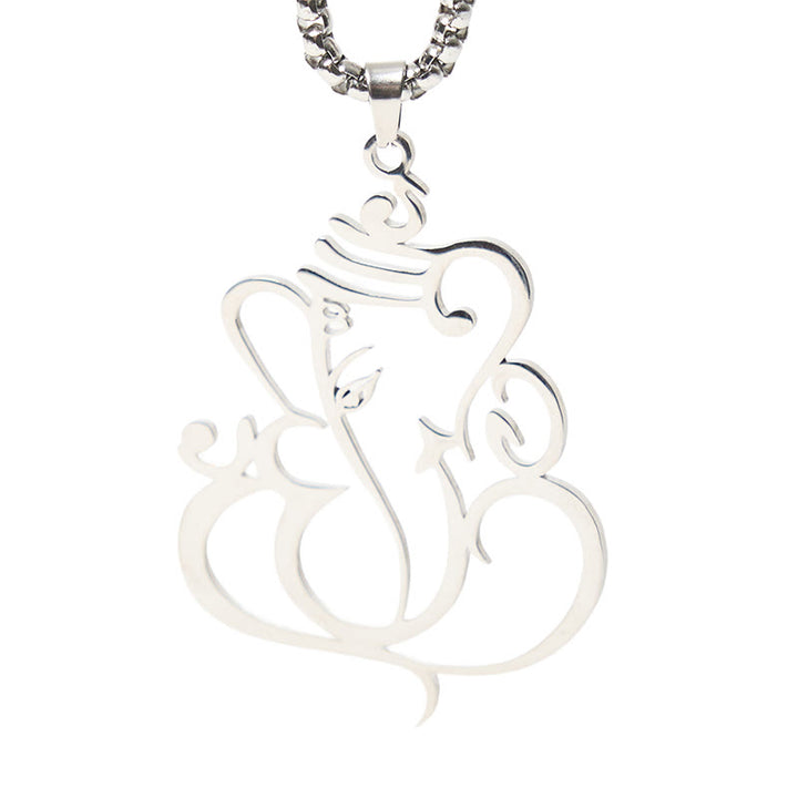 Collana con ciondolo di protezione in acciaio inossidabile Buddha Stones e elefante Ganesh - image 12