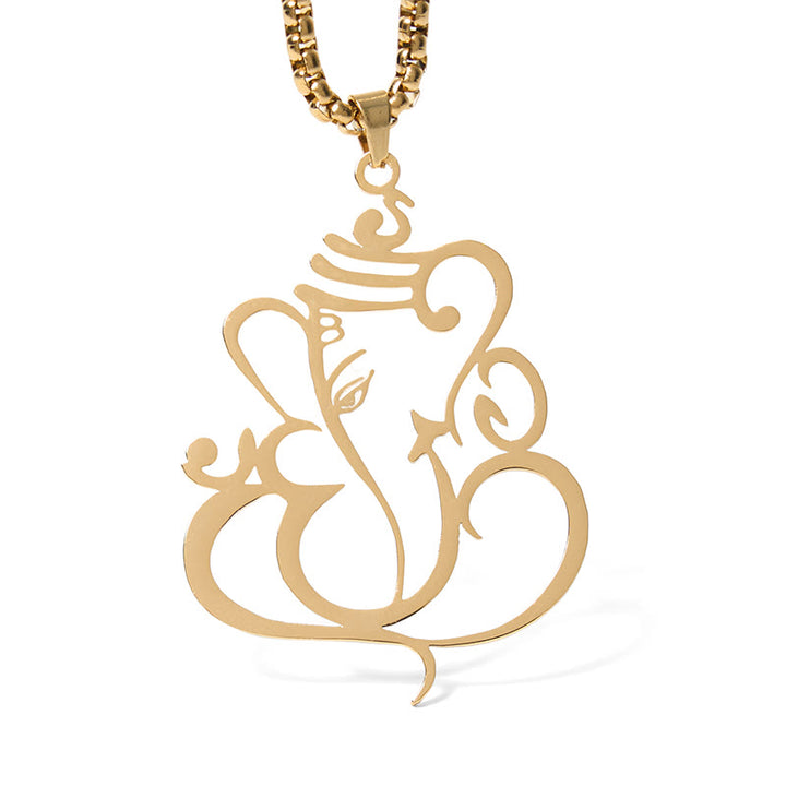 Collana con ciondolo di protezione in acciaio inossidabile Buddha Stones e elefante Ganesh - image 5