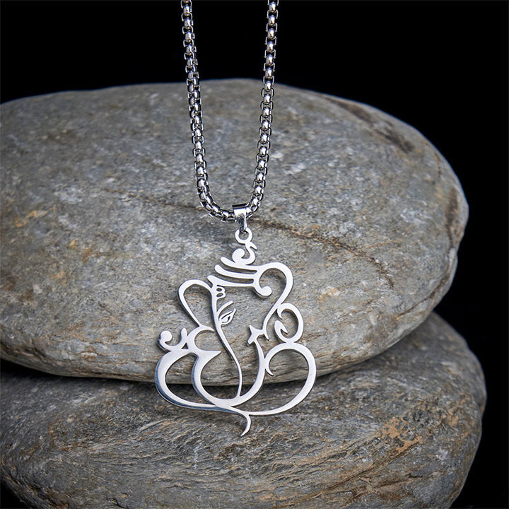 Collana con ciondolo di protezione in acciaio inossidabile Buddha Stones e elefante Ganesh - image 8