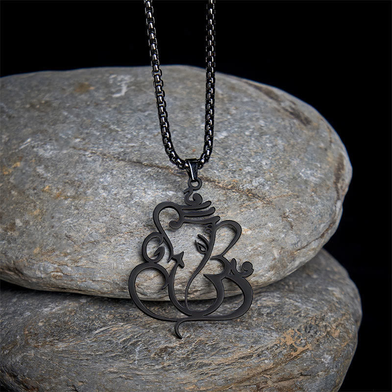 Collana con ciondolo di protezione in acciaio inossidabile Buddha Stones e elefante Ganesh - image 14