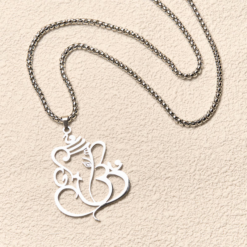Collana con ciondolo di protezione in acciaio inossidabile Buddha Stones e elefante Ganesh - image 9