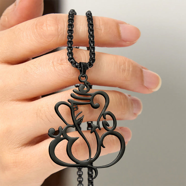 Collana con ciondolo di protezione in acciaio inossidabile Buddha Stones e elefante Ganesh - image 15