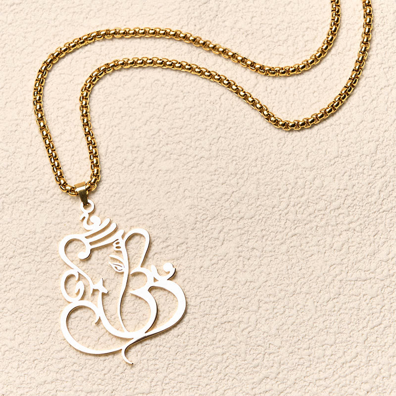 Collana con ciondolo di protezione in acciaio inossidabile Buddha Stones e elefante Ganesh - image 2