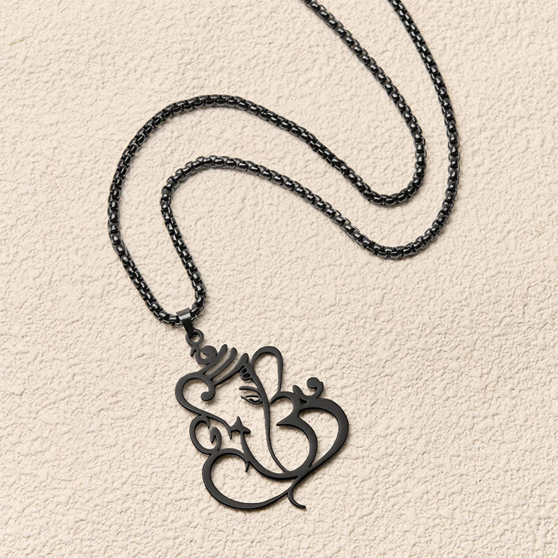 Collana con ciondolo di protezione in acciaio inossidabile Buddha Stones e elefante Ganesh - image 17