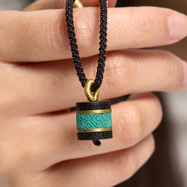 Collana con ciondolo della pace in legno di ebano e turchese Buddha Stones - Legno di ebano - image 0