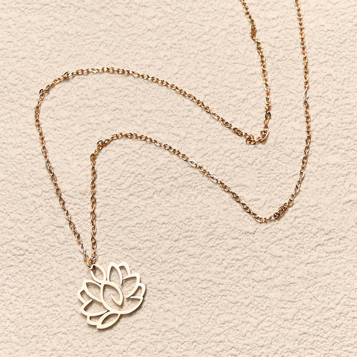 Collana con ciondolo dell'illuminazione in acciaio inossidabile con design a forma di loto cavo Buddha Stones - image 15