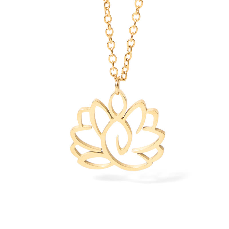 Collana con ciondolo dell'illuminazione in acciaio inossidabile con design a forma di loto cavo Buddha Stones - image 12