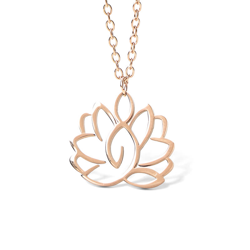 Collana con ciondolo dell'illuminazione in acciaio inossidabile con design a forma di loto cavo Buddha Stones - image 18