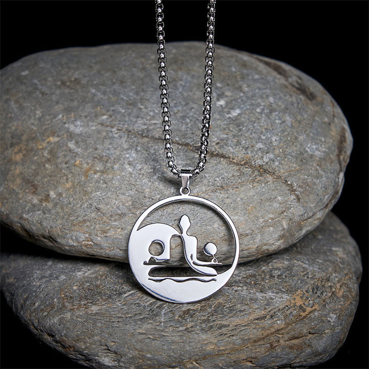 Collana con ciondolo in acciaio inossidabile con figura Buddha Stones di Buddha, design cavo - image 17
