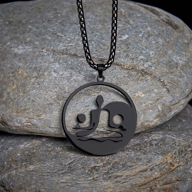 Collana con ciondolo in acciaio inossidabile con figura Buddha Stones di Buddha, design cavo - image 1