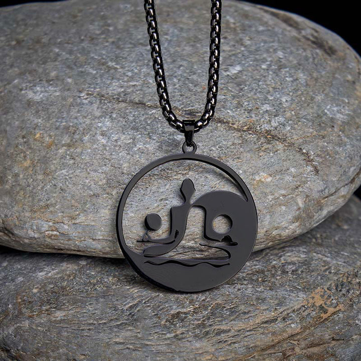 Collana con ciondolo in acciaio inossidabile con figura Buddha Stones di Buddha, design cavo - image 1