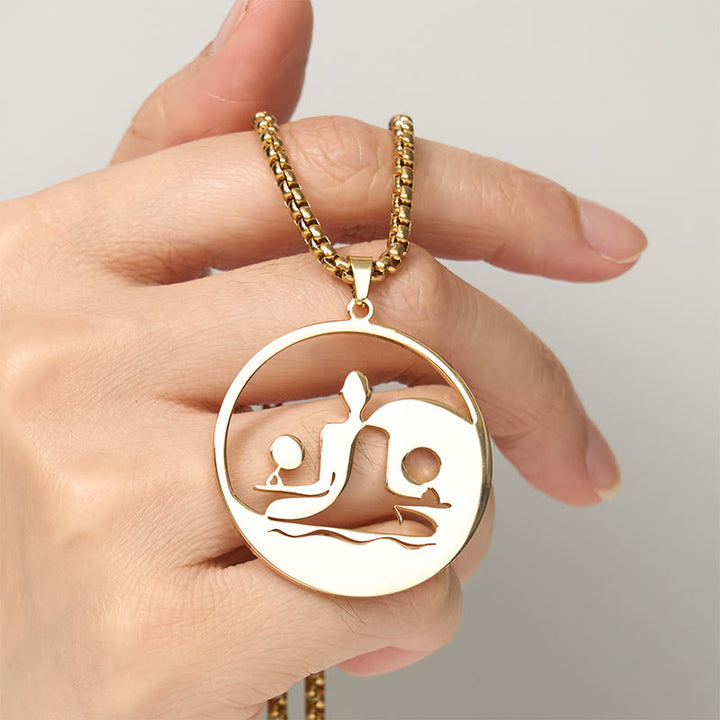 Collana con ciondolo in acciaio inossidabile con figura Buddha Stones di Buddha, design cavo - image 15
