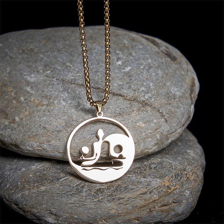 Collana con ciondolo in acciaio inossidabile con figura Buddha Stones di Buddha, design cavo - image 10