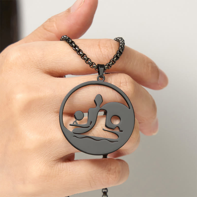 Collana con ciondolo in acciaio inossidabile con figura Buddha Stones di Buddha, design cavo - image 6