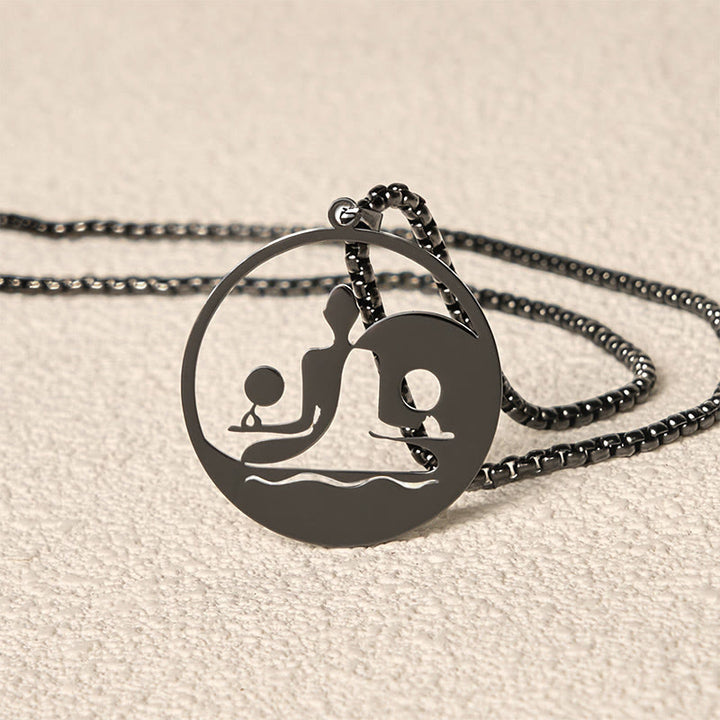 Collana con ciondolo in acciaio inossidabile con figura Buddha Stones di Buddha, design cavo - image 5