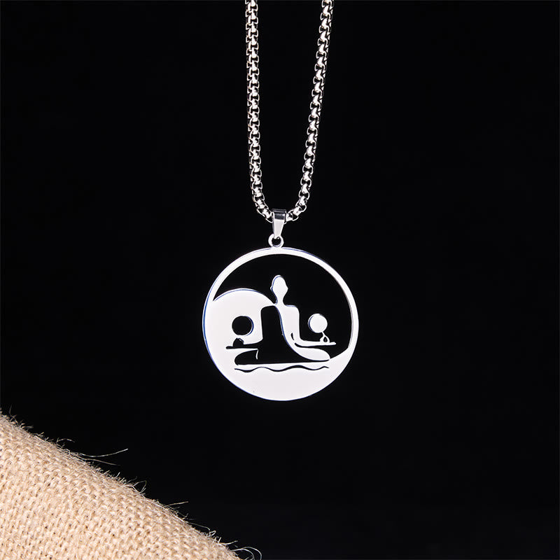 Collana con ciondolo in acciaio inossidabile con figura Buddha Stones di Buddha, design cavo - image 18