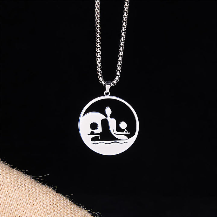 Collana con ciondolo in acciaio inossidabile con figura Buddha Stones di Buddha, design cavo - image 18