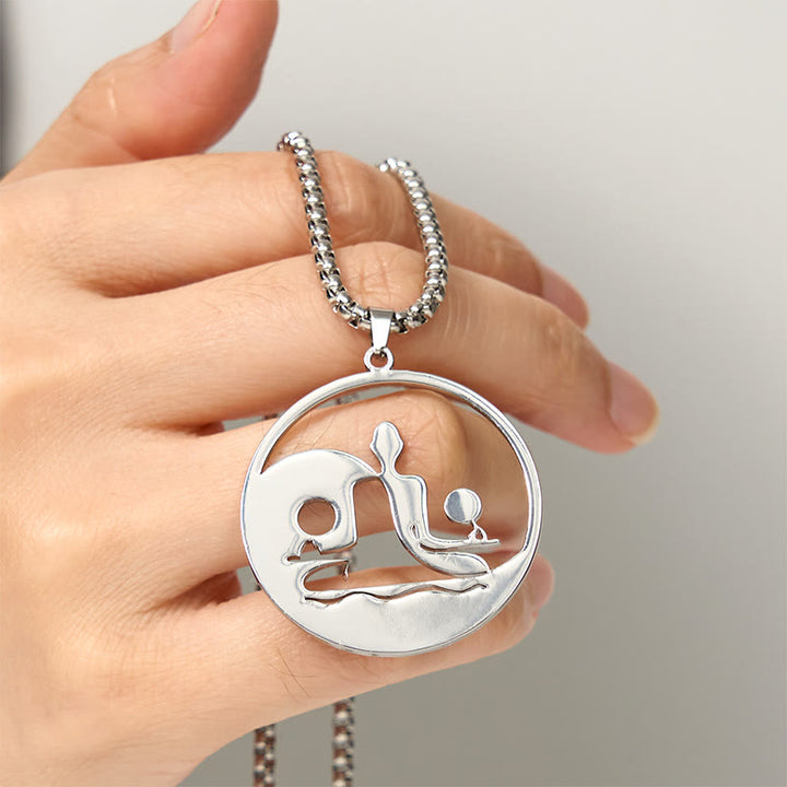 Collana con ciondolo in acciaio inossidabile con figura Buddha Stones di Buddha, design cavo - image 22