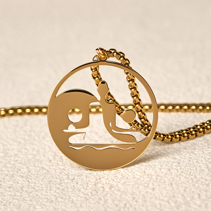Collana con ciondolo in acciaio inossidabile con figura Buddha Stones di Buddha, design cavo - image 14