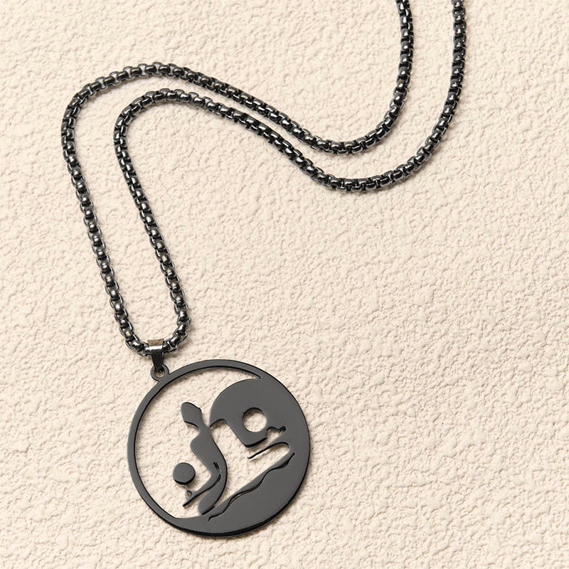 Collana con ciondolo in acciaio inossidabile con figura Buddha Stones di Buddha, design cavo - image 3