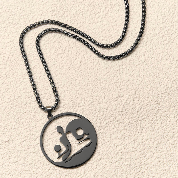 Collana con ciondolo in acciaio inossidabile con figura Buddha Stones di Buddha, design cavo - image 3