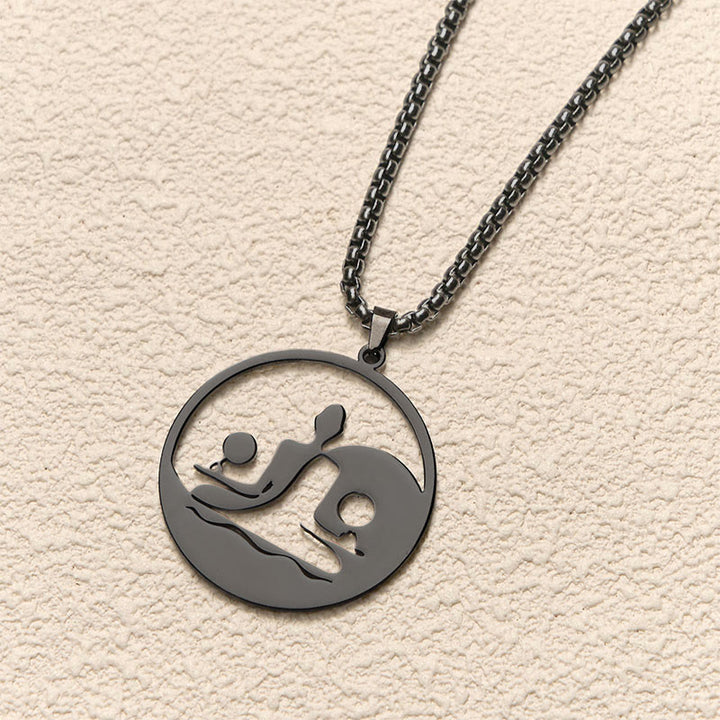 Collana con ciondolo in acciaio inossidabile con figura Buddha Stones di Buddha, design cavo - image 4