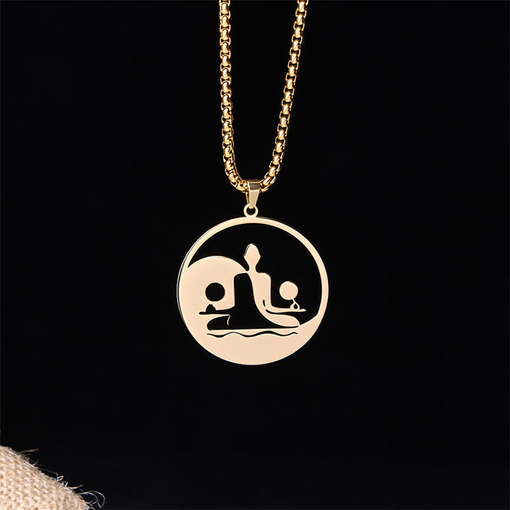 Collana con ciondolo in acciaio inossidabile con figura Buddha Stones di Buddha, design cavo - image 11