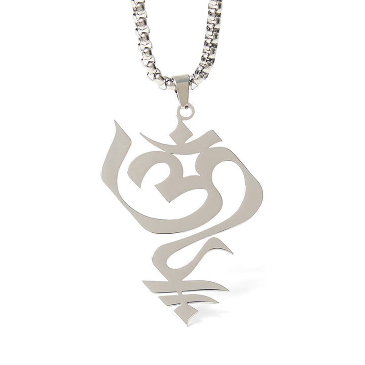 Collana con ciondolo in acciaio inossidabile con simbolo OM vintage Buddha Stones - image 12
