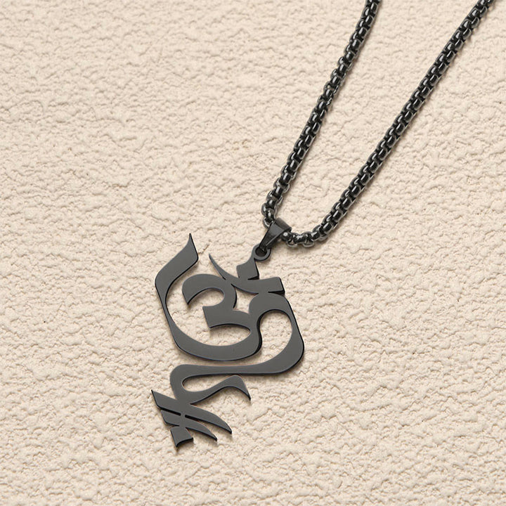 Collana con ciondolo in acciaio inossidabile con simbolo OM vintage Buddha Stones - image 16