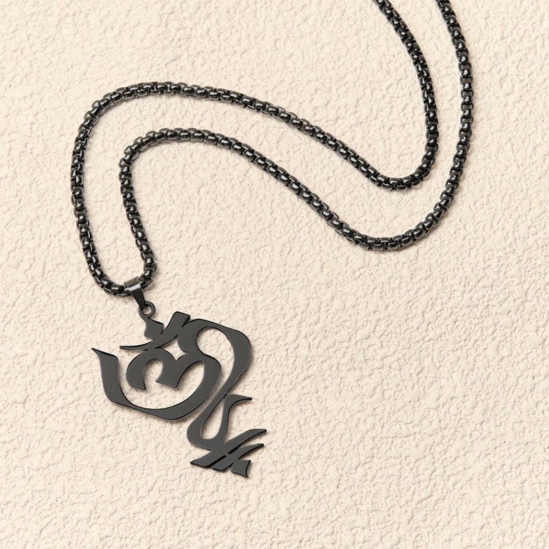 Collana con ciondolo in acciaio inossidabile con simbolo OM vintage Buddha Stones - image 15