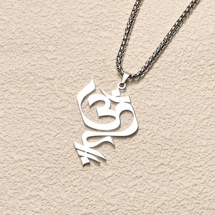 Collana con ciondolo in acciaio inossidabile con simbolo OM vintage Buddha Stones - image 10