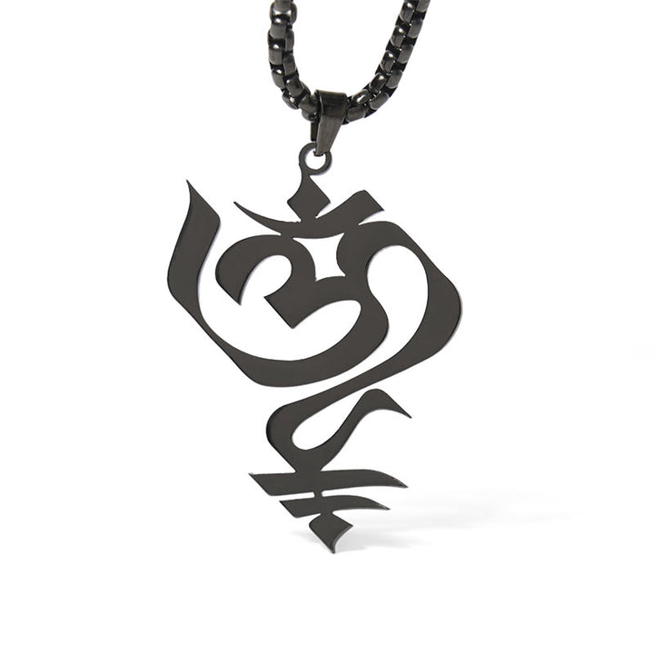Collana con ciondolo in acciaio inossidabile con simbolo OM vintage Buddha Stones - image 18
