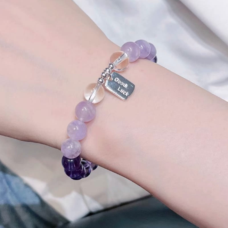 Bracciale portafortuna Buddha Stones, ametista, quarzo rosa e quarzo fragola - image 9