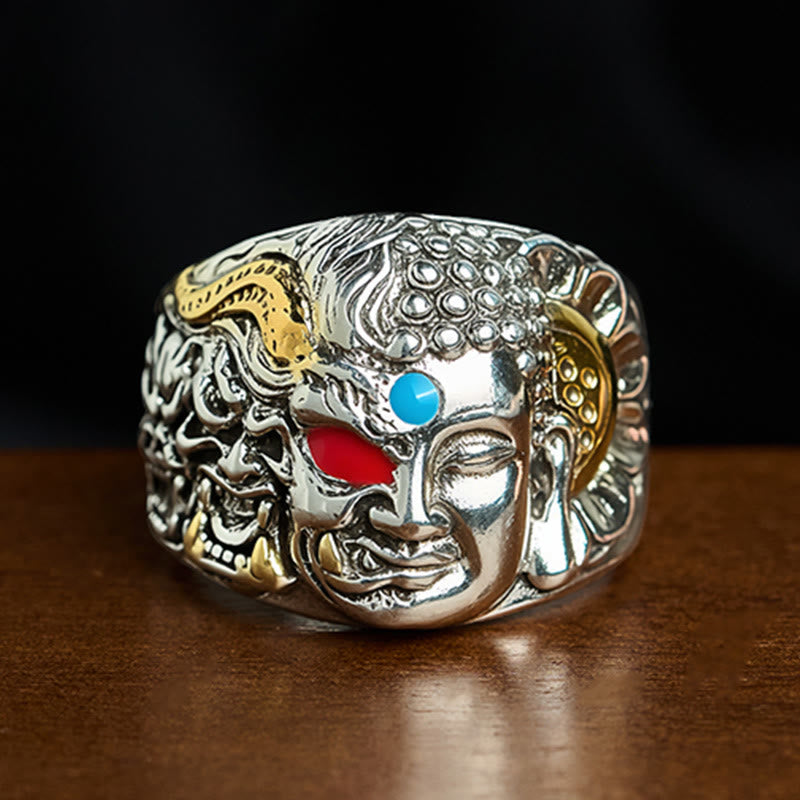 Anello regolabile Buddha Stones Half Demon Half Buddha Lotus Copper Serenity - US10 (20 mm) - image 0